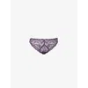 Calvin Klein Womens Instinct Lace-embroidery Stretch-woven Briefs Nightshade In Nightshade