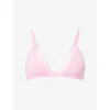 Calvin Klein Womens  Lace-trim Woven Plunge Bra