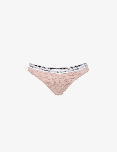 Calvin Klein Womens Subdued Modern Branded Stretch-lace Briefs