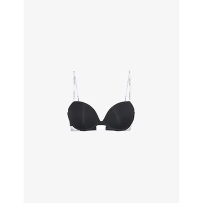 Calvin Klein Womens Black Modern Demi T-shirt Underwired Cotton-jersey Bra