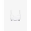Calvin Klein Womens White Modern Lift Moulded-cup Cotton-jersey Bralette In White