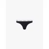 Calvin Klein Womens Black Modern Logo Low-rise Stretch-cotton Thong In Black