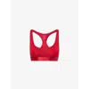Calvin Klein Womens  Modern Racerback Cotton-blend Stretch-jersey Bralette In Juneberry