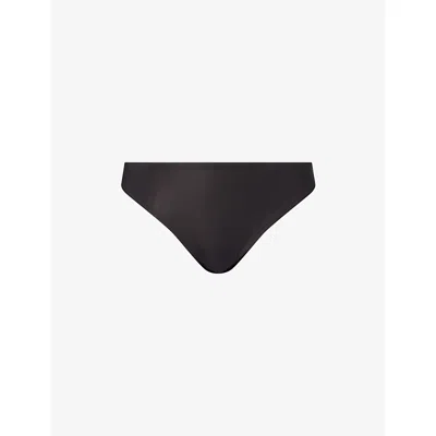 Calvin Klein Womens Black Perfectly Fit Ultralight Stretch-woven Thong Xs