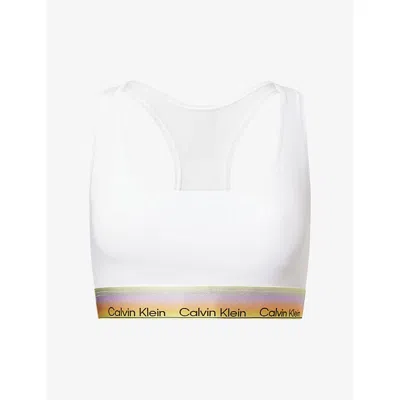 Calvin Klein Womens White Pride Cotton-modal Bralette