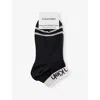 Calvin Klein Womens Black Quarter Logo-trim Pack Of Two Knitted Socks