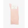 Calvin Klein Womens Pink Rolltop Stretch-cotton Socks Pack Of Three Eur 39-42/6-9 Uk In Pink