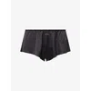 Calvin Klein Satin Signature Boyshorts In Black