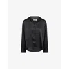 Calvin Klein Womens Black Satin Sheen Pyjama Shirt In Black