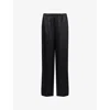 Calvin Klein Womens Black Satin Sheen Pyjama Trousers In Black