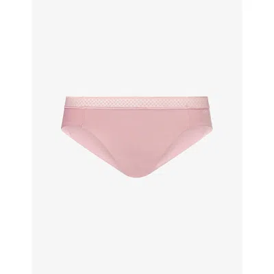 Calvin Klein Womens Soft Mauve Seductive Comfort Stretch-woven Bikini Briefs Xl In Pink