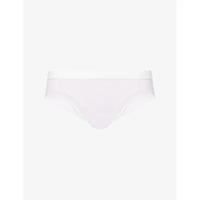 Calvin Klein Womens Frosty Lilac Seductive Comfort Stretch-woven Bikini Briefs In White
