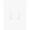 Calvin Klein Womens White Sheer Marquisette Demi-cup Unlined Lace Bra In White