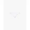 Calvin Klein Womens White Sheer Marquisette Mid-rise Lace Thong In White