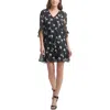 Calvin Klein Womens Chiffon Floral Tunic Dress In Black
