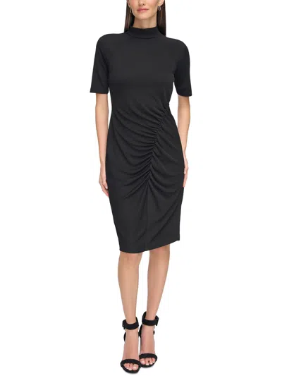 Calvin Klein Womens Cinched Polyester Sheath Dress In Black