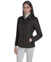 Calvin Klein Womens Collared Quilted Coat In Black