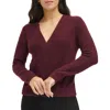 Calvin Klein Womens Crossover-front V-neck Cropped In Red