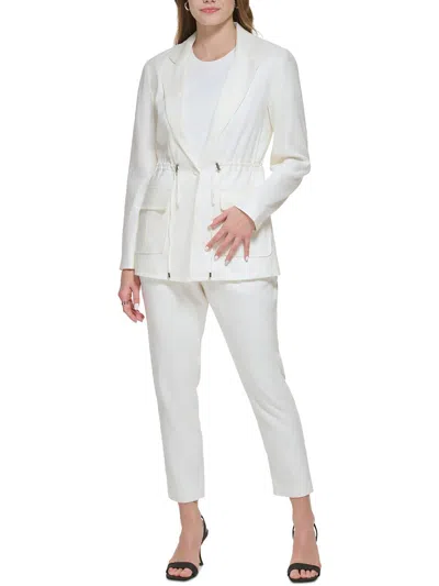 Calvin Klein Womens Cuff Sleeve Warm Utility Jacket In White