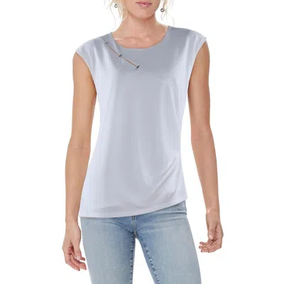 Calvin Klein Womens Cut-out Polyester Shell In White