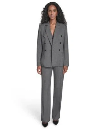 Calvin Klein Womens Double Breasted Jacket Modern Fit Pants Collarless Sleeveless Vest In Gray
