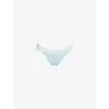 Calvin Klein Womens  Low-rise Lace-panel Stretch-woven Thong In Ether