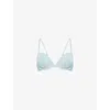 Calvin Klein Womens Push-up Lace Stretch-woven Bra Ether 30dd In Ether