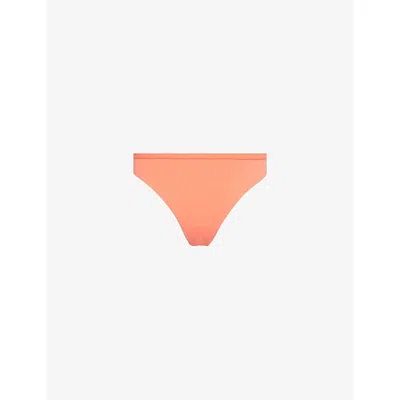 Calvin Klein Womens Perfectly Fit Branded Stretch-woven Thong Exquisite Pink Xl