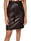 Calvin Klein Womens Faux Leather Everyday Mini Skirt In Multi