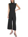 CALVIN KLEIN WOMENS FAUX LEATHER TRIM POLYESTER JUMPSUIT