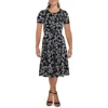 Calvin Klein Womens Fit % Polyester Fit & Flare Dress In Blue