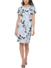 Shop Calvin Klein Womens Floral Knee Length Midi Dress In Multi