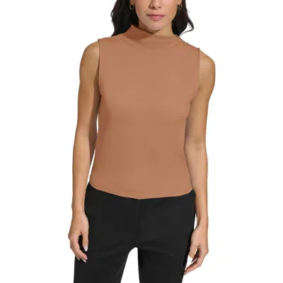 Calvin Klein Womens Funnel Neck Sleeveless Shell In Multi