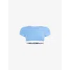 Calvin Klein Womens Branded-underband Stretch-jersey Bralette Glacier In Glacier
