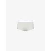 Calvin Klein Womens Grey Heather Boyshort Modal Ribbed Cotton-blend Briefs In Grey Heather