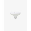 Calvin Klein Womens Grey Heather Icon Modal Cotton-blend Thong Xl In Gray