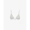 Calvin Klein Womens Grey Heather Modal Ribbed Triangle Cotton-jersey Bralette In Grey Heather
