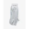 Calvin Klein Womens Grey/off-white Pack Of Two Stretch-mesh Ankle Socks