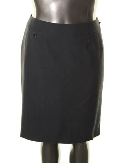 Calvin Klein Womens Heathered Lined Pencil Skirt In Black