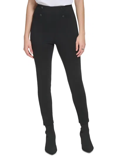Calvin Klein Womens High Rise Cropped Skinny Pants In Black