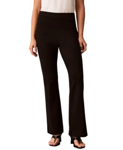Calvin Klein Womens High Waisted Bootcut Compression Pants In Black
