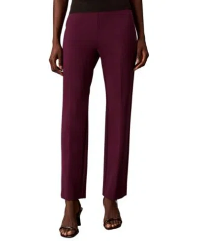 Calvin Klein Womens Hollywood Compression Straight High Waisted Pants In Purple