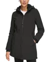 Calvin Klein Women's Hooded Faux-fur-lined Anorak Raincoat In Black