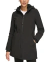 Calvin Klein Womens Hooded Faux Fur Lined Anorak Raincoat P Xxs Xxl In Black