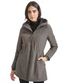 Calvin Klein Womens Hooded Faux-fur-lined Anorak Raincoat In Twig