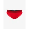 Calvin Klein Womens  Icon Branded Cotton And Modal-blend Bikini Briefs In Red