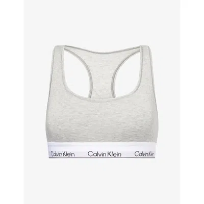 Calvin Klein Plus Size Modern Cotton Bralette In Grey Heather