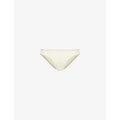 Calvin Klein Womens Intrinsic Logo-waistband Stretch-lace Bikini Briefs Bone White