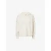 Calvin Klein Womens Ivory Oversized Contrast-seam Plush-terry Hoody In White