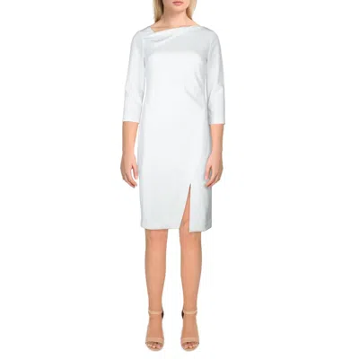 Calvin Klein Womens Knit Foldover Neck Shift Dress